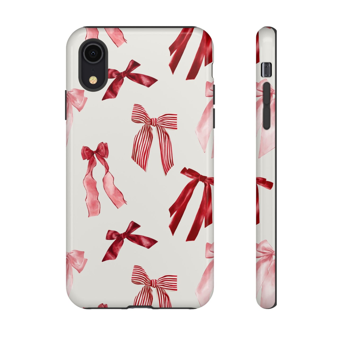 Burgundy Chic Bow Design Phone Case - JGUS