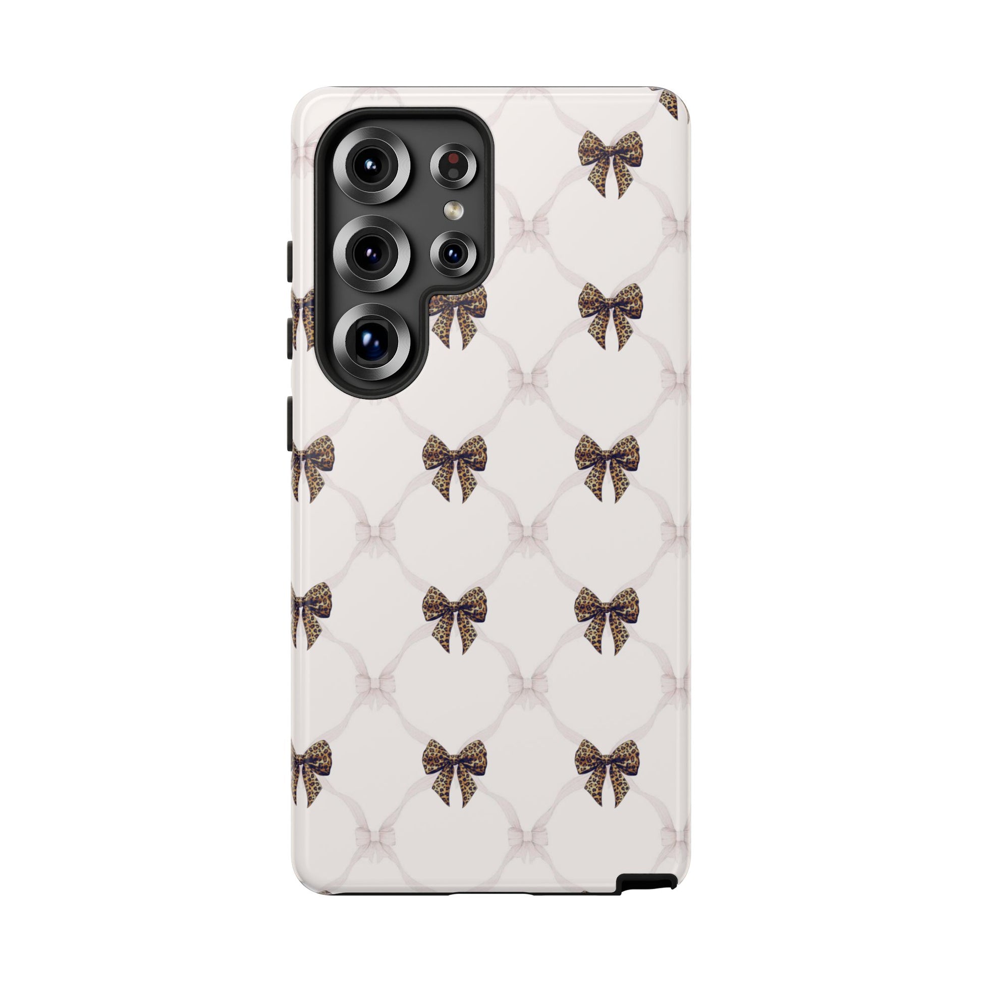 Chic Bow Pattern Phone Case | Elegant Clear Protective Case | Stylish iPhone & Samsung Cover - JGUS