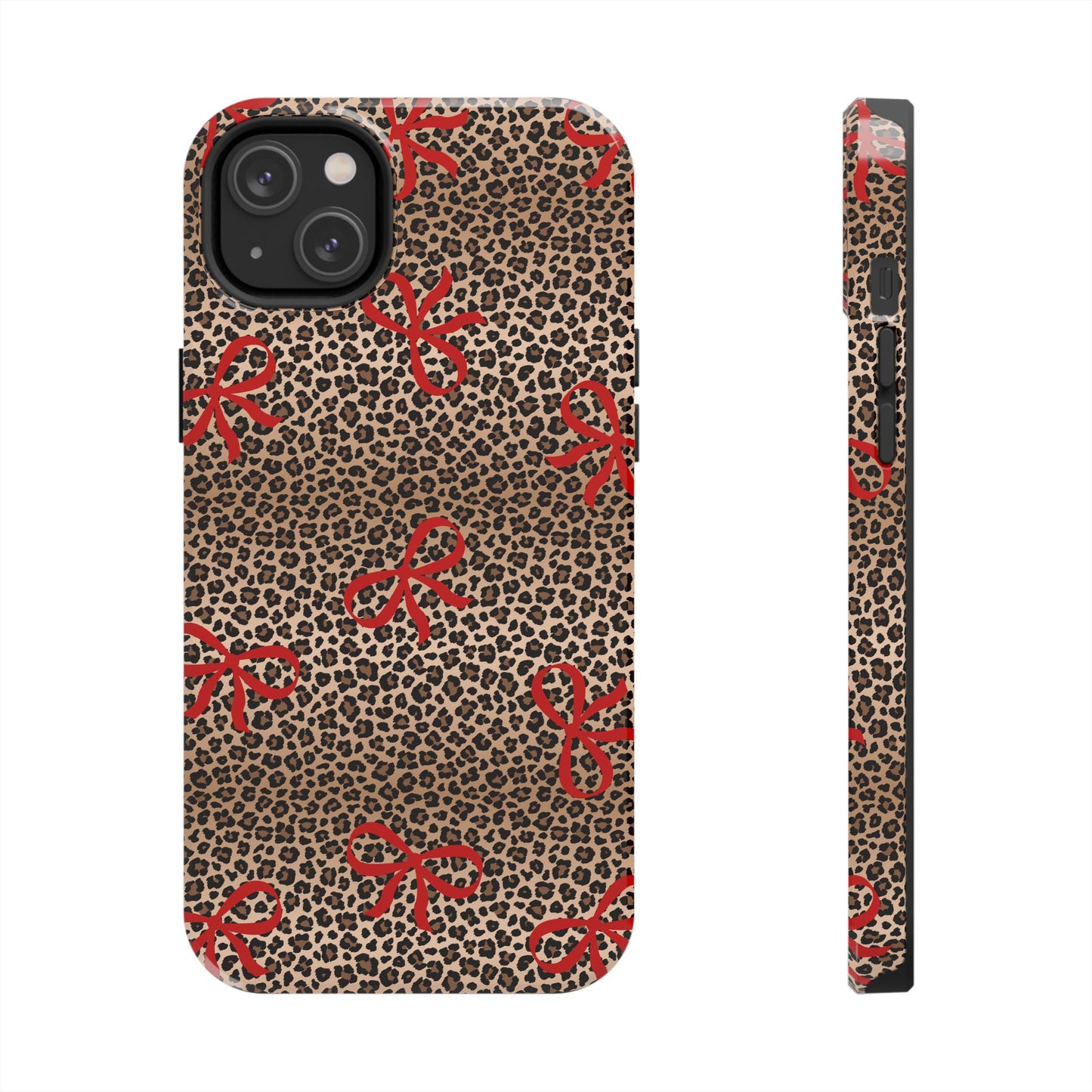 Bold Bow Leopard Print Phone Case – Aesthetic Protective Cover for iPhone & Samsung - Fashionable Animal Print Cover