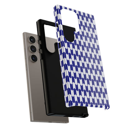Navy Blue Geometric Phone Case for iPhone Samsung Pixel – Minimal Pattern Modern Aesthetic - JGUS