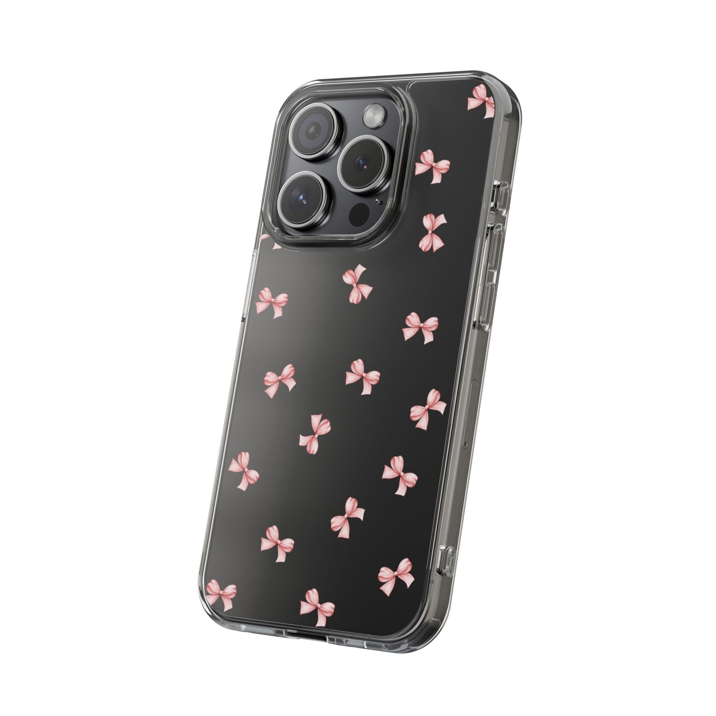 Pink Bow Dreams Clear Phone Case