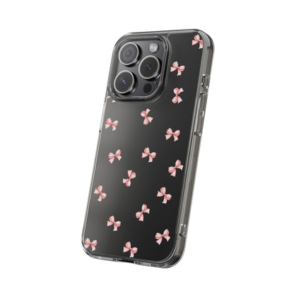 Pink Bow Dreams Clear Phone Case