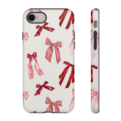 Burgundy Chic Bow Design Phone Case - JGUS