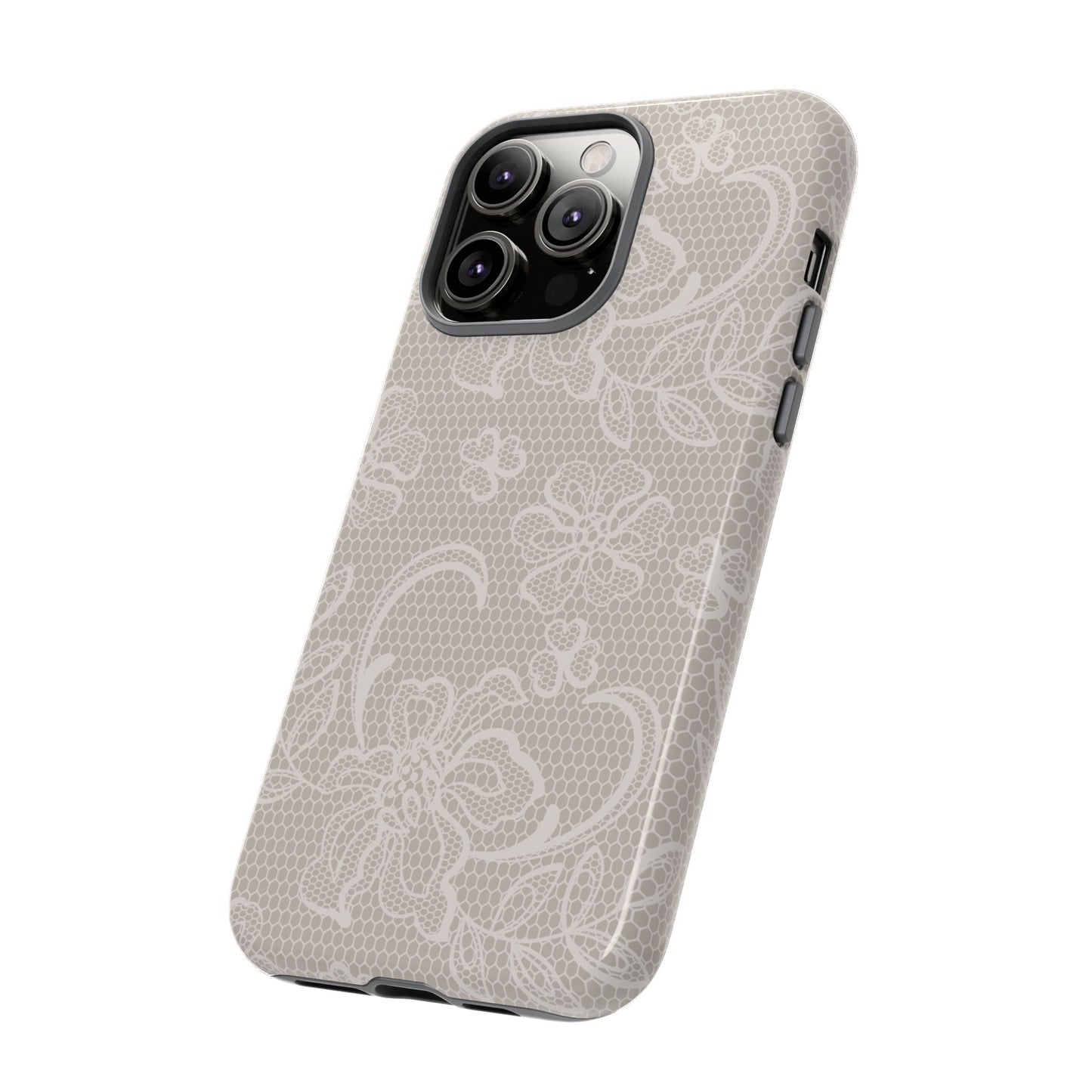 Lace Phone Case for iPhone Samsung Pixel – Cream Floral Elegant Aesthetic - JGUS