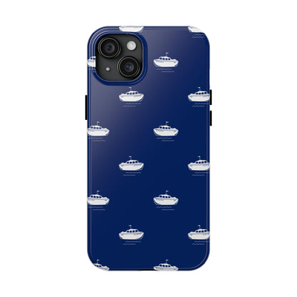 Blue Boat Phone Case – Calm Ocean Pattern for iPhone & Samsung, Durable & Stylish Protection