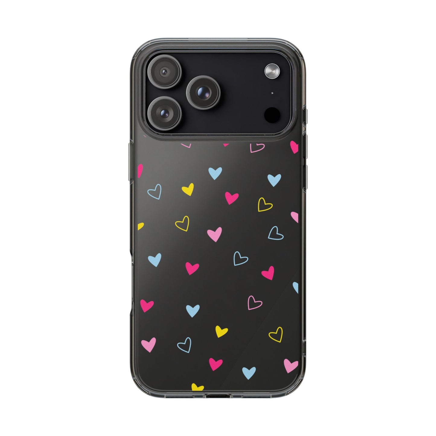 Transparent Heart Design Pattern Clear Phone Case