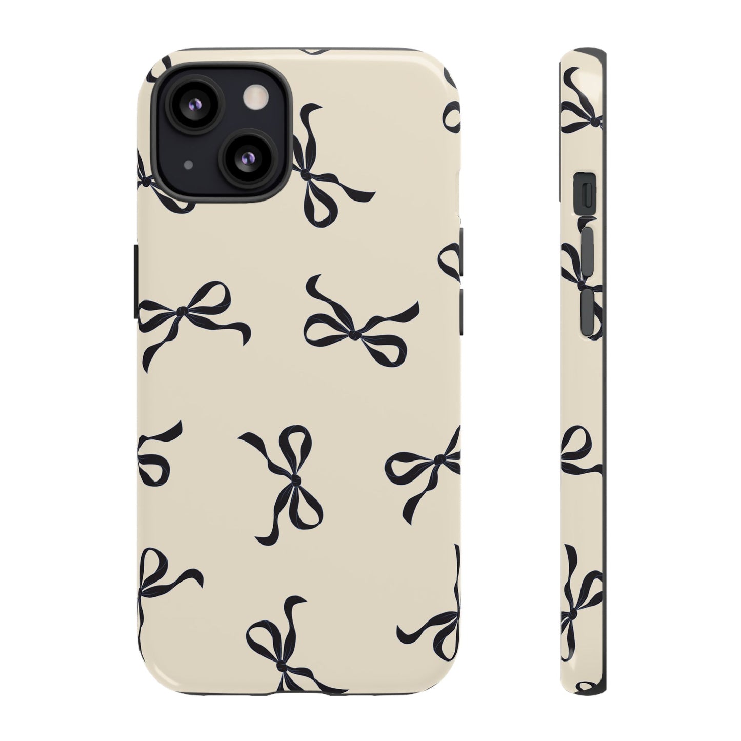 Beige and Black Bow Phone Case - JGUS