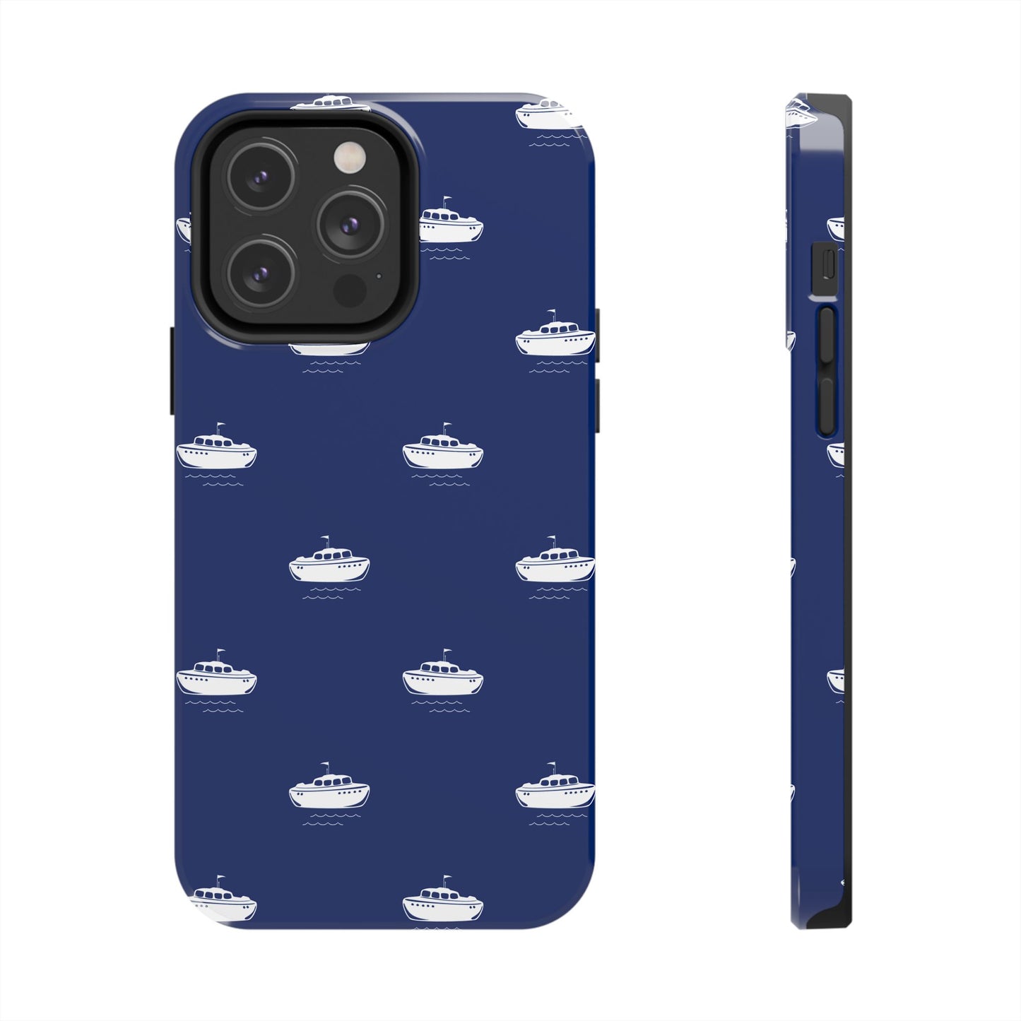 Blue Boat Phone Case – Calm Ocean Pattern for iPhone & Samsung, Durable & Stylish Protection