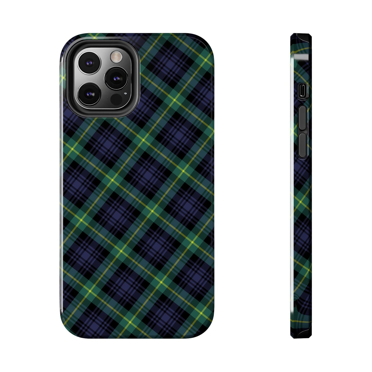 Jade Plaid Luxe Phone Case – Dual-Layer Protection for iPhone & Samsung