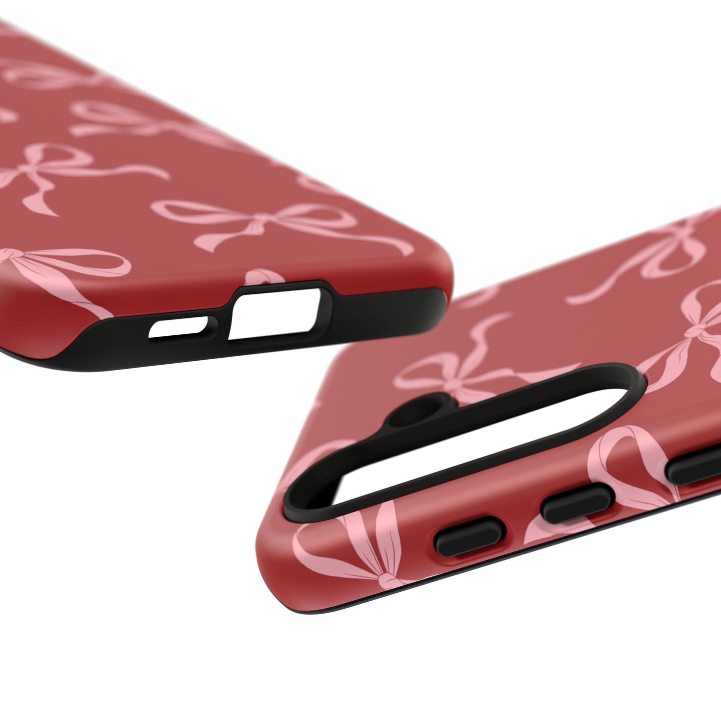 Pink Bows on Red Phone Case - JGUS