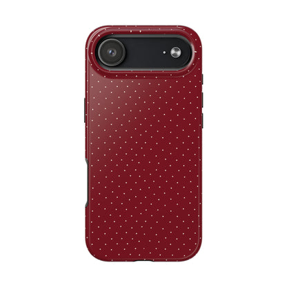 Burgundy  & White Dots Case