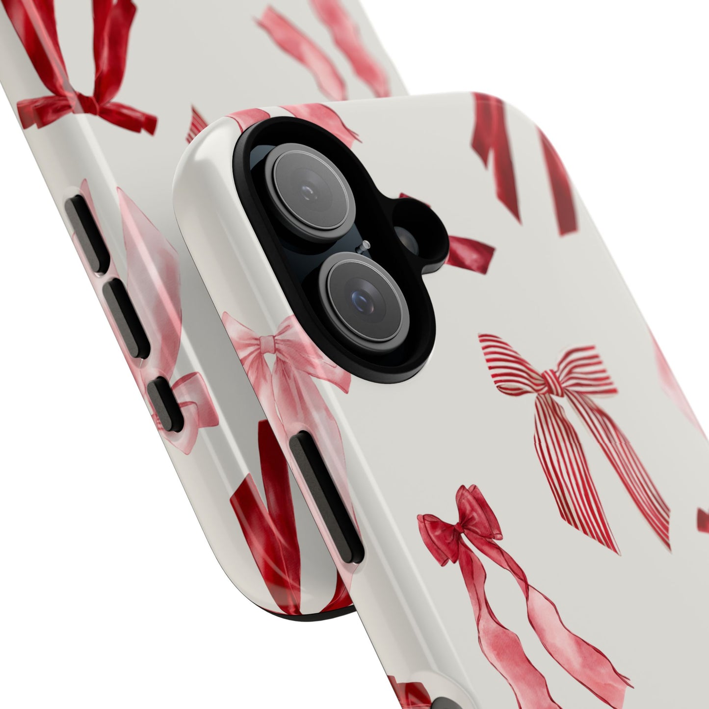 Burgundy Chic Bow Design Phone Case - JGUS