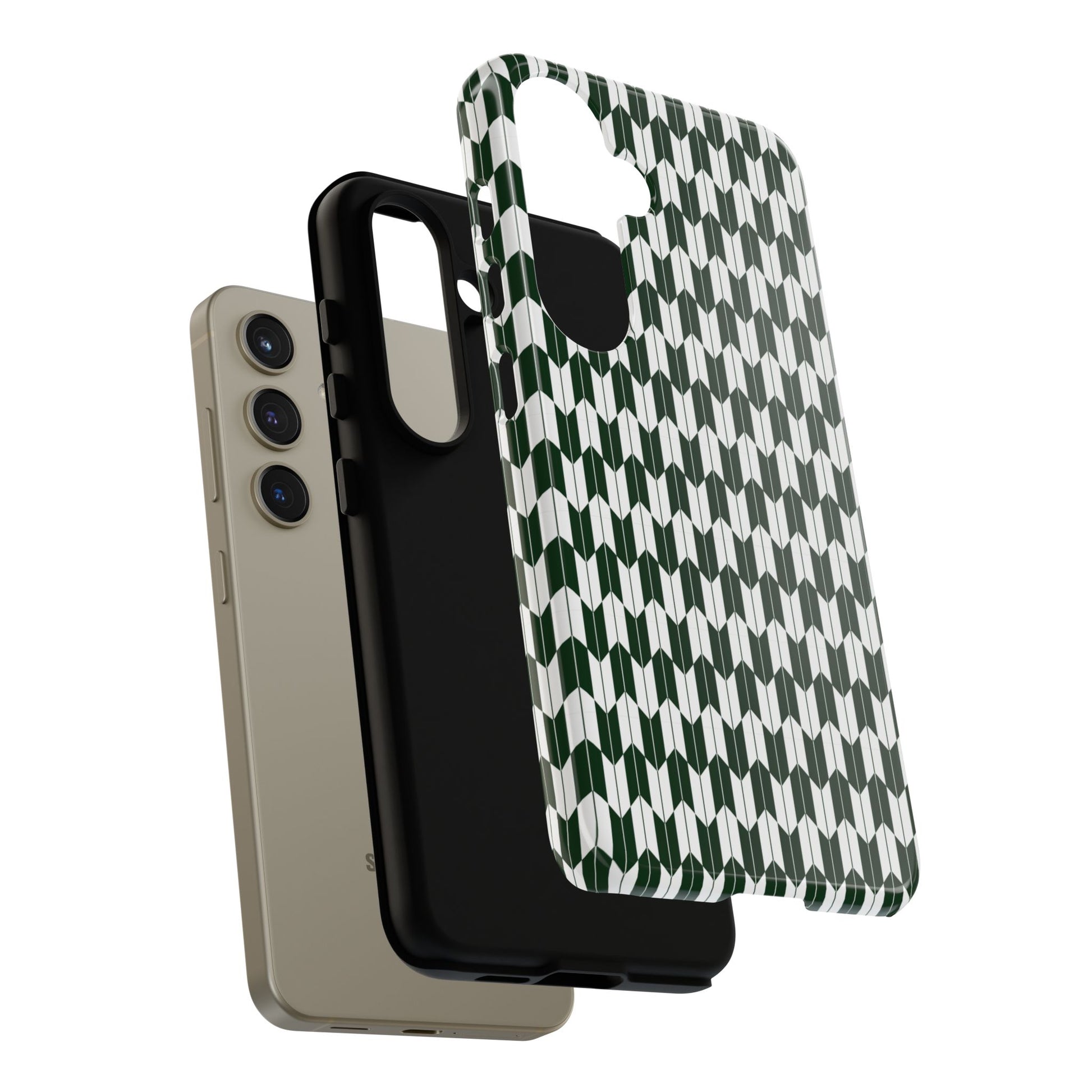 Green Harmony Geometric Phone Case – Durable, Slim, and MagSafe Compatible - JGUS