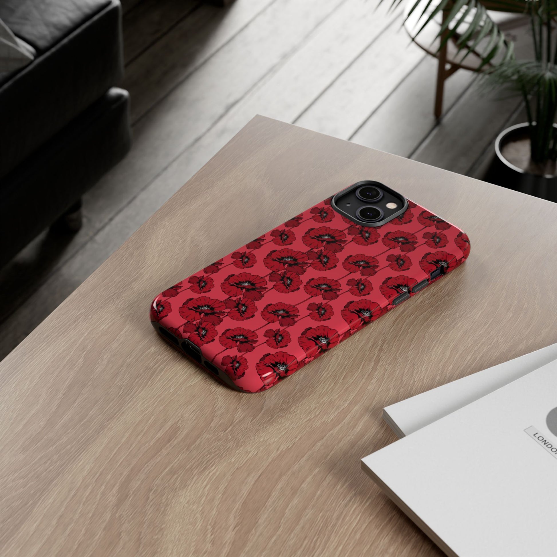 Red Poppy Phone Case for iPhone, Samsung & Google Pixel – Bold Floral Statement Aesthetic - JGUS