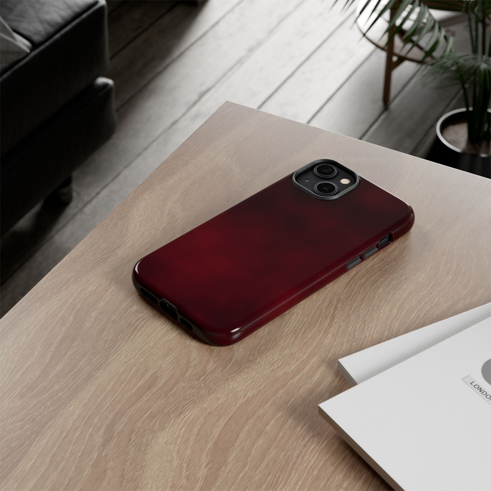 Vintage Burgundy Cherry Phone Case – Elegant Floral Design for iPhone 17 & Samsung Galaxy | Tough Protective Cover - JGUS