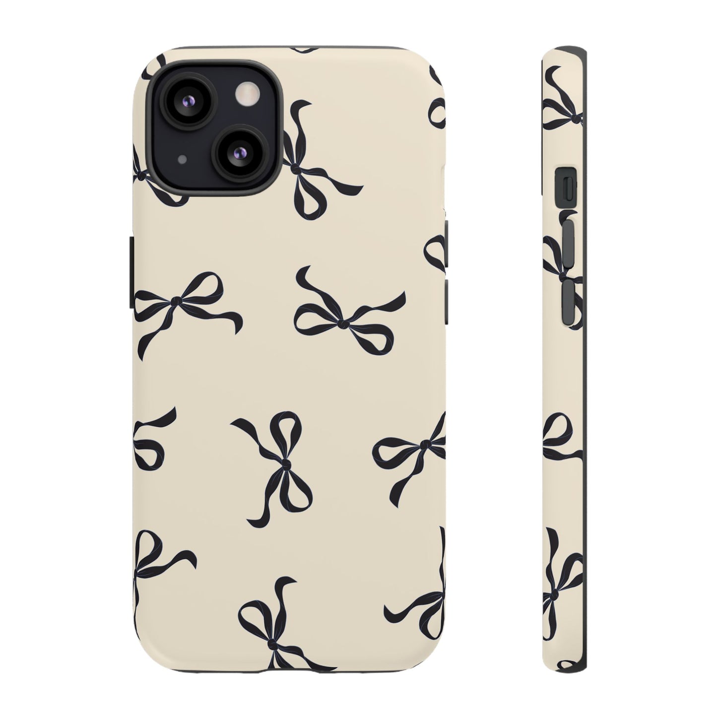 Beige and Black Bow Phone Case - JGUS