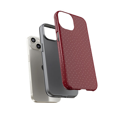 Burgundy  & White Dots Case - JGUS