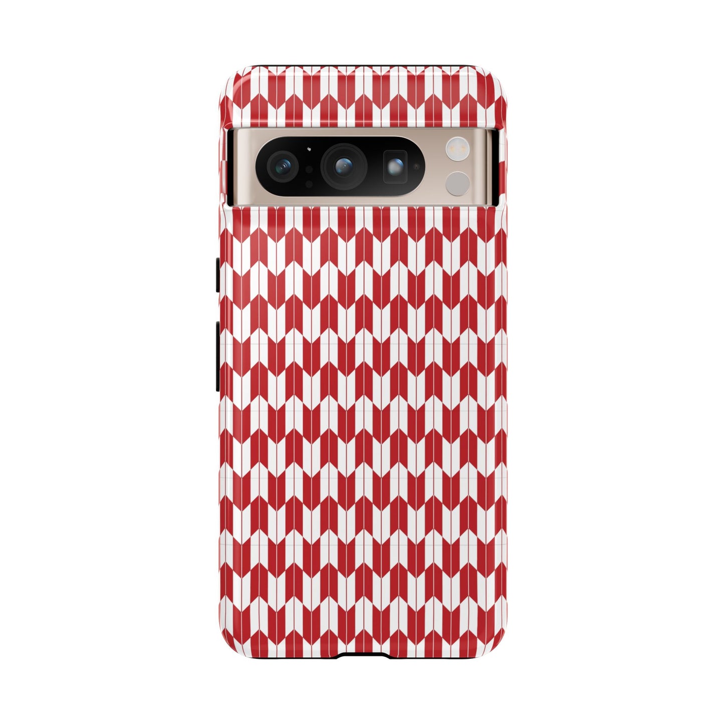 Red Geometric Phone Case for iPhone Samsung Pixel – Bold Pattern Aesthetic Modern Design - JGUS