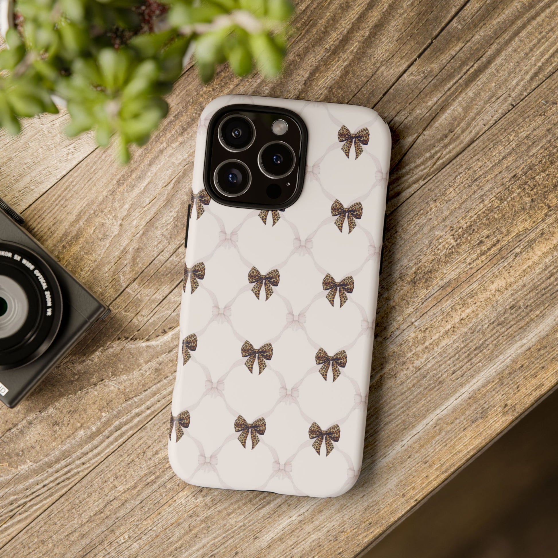 Chic Bow Pattern Phone Case | Elegant Clear Protective Case | Stylish iPhone & Samsung Cover - JGUS