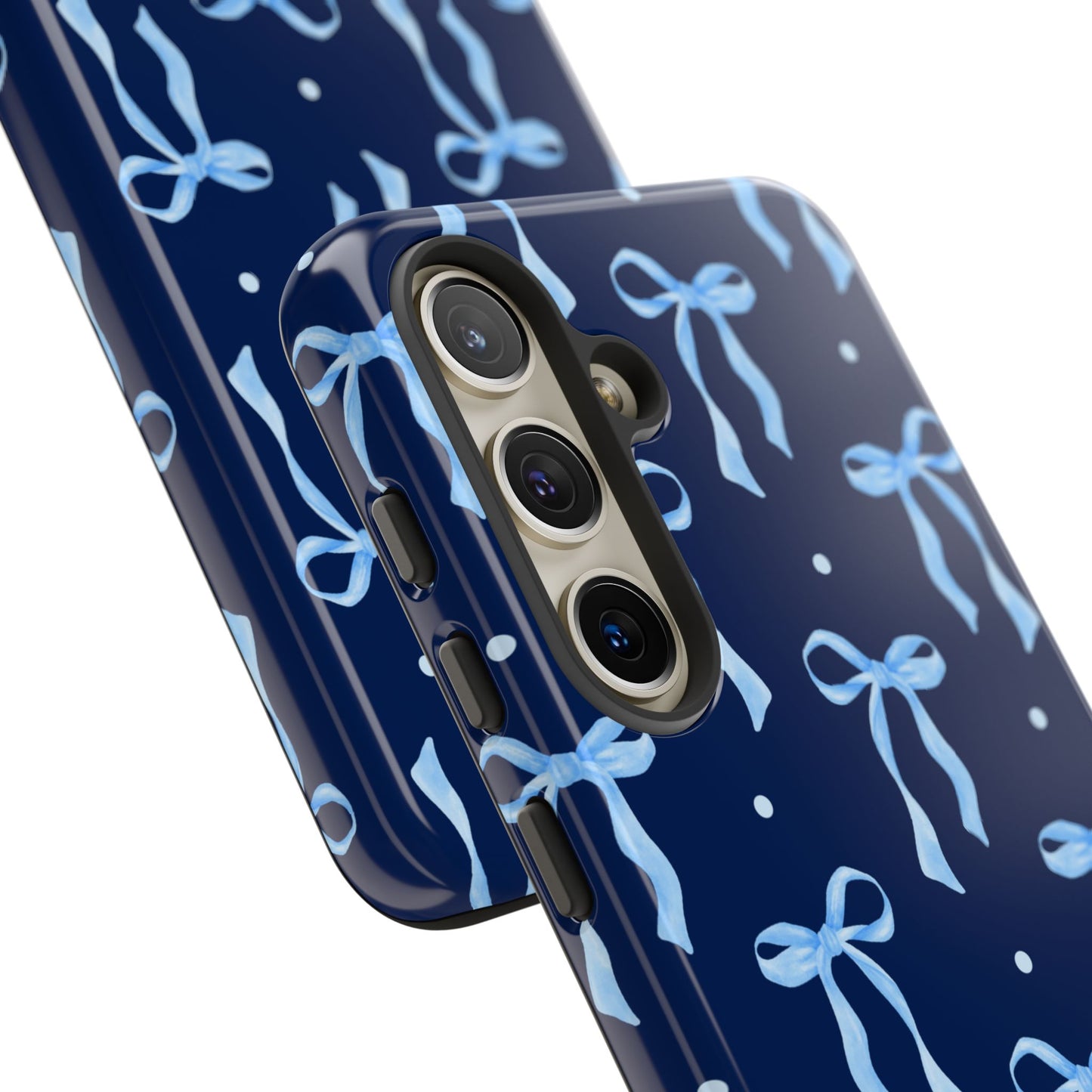 Bows & Blues Phone Case – Aesthetic Ribbon Print | Fits iPhone & Samsung - JGUS