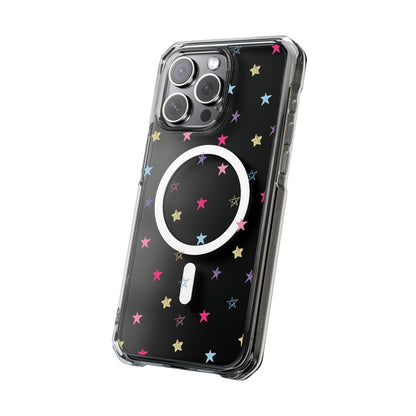 Star Pattern Clear Mag Safe Case, Magnetic Clear Impact Case