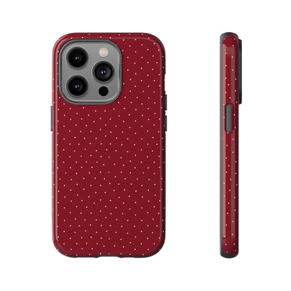 Burgundy  & White Dots Case - JGUS