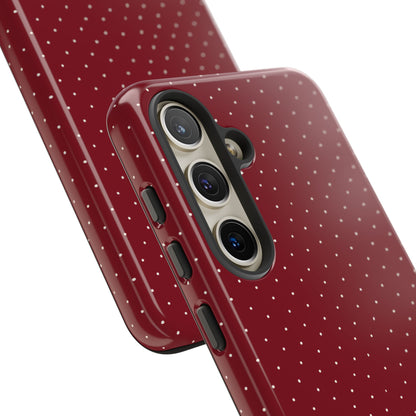 Burgundy  & White Dots Case - JGUS