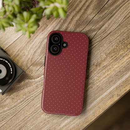 Burgundy  & White Dots Case - JGUS