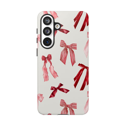 Burgundy Chic Bow Design Phone Case - JGUS