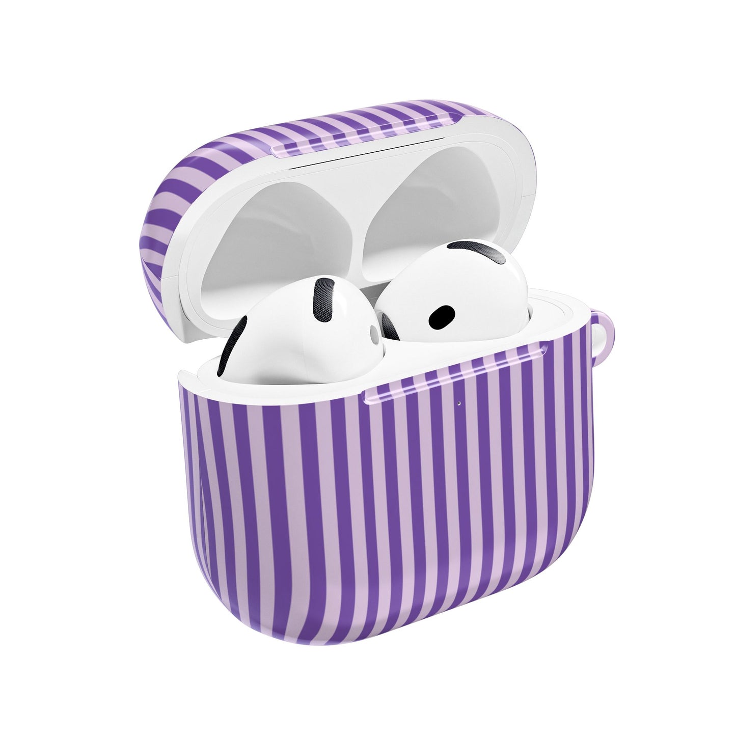 Lavender Stripes Shockproof & Scratch-Resistant AirPods Case – Wireless Charging Compatible