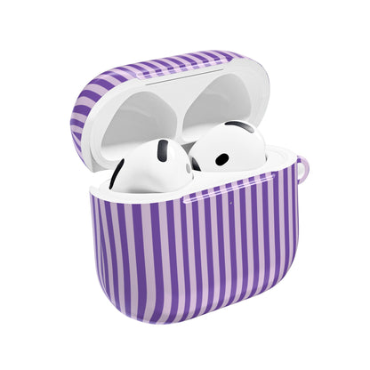Lavender Stripes Shockproof & Scratch-Resistant AirPods Case – Wireless Charging Compatible