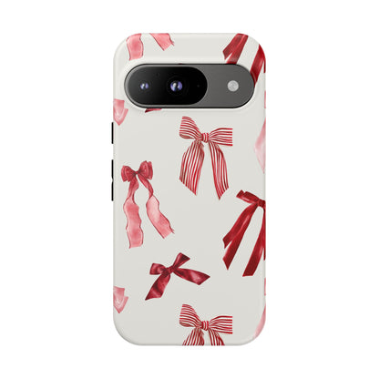 Burgundy Chic Bow Design Phone Case - JGUS
