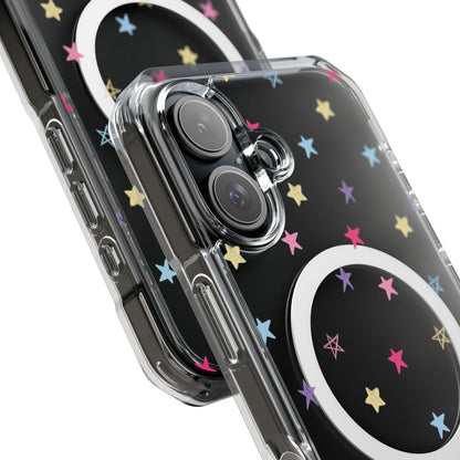 Star Pattern Clear Mag Safe Case, Magnetic Clear Impact Case
