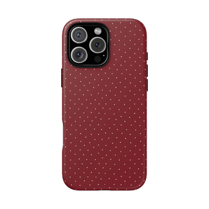 Burgundy  & White Dots Case - JGUS