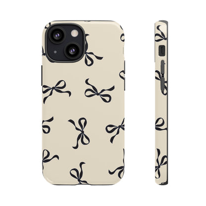 Beige and Black Bow Phone Case - JGUS