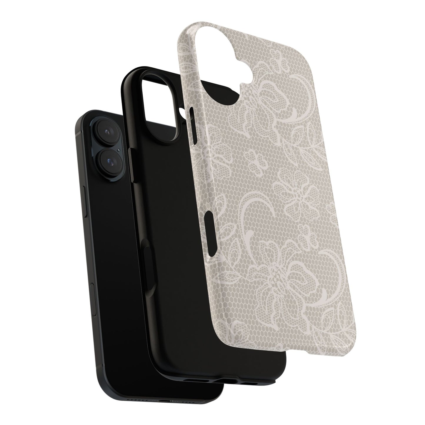 Lace Phone Case for iPhone Samsung Pixel – Cream Floral Elegant Aesthetic - JGUS