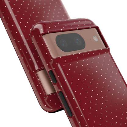 Burgundy  & White Dots Case - JGUS