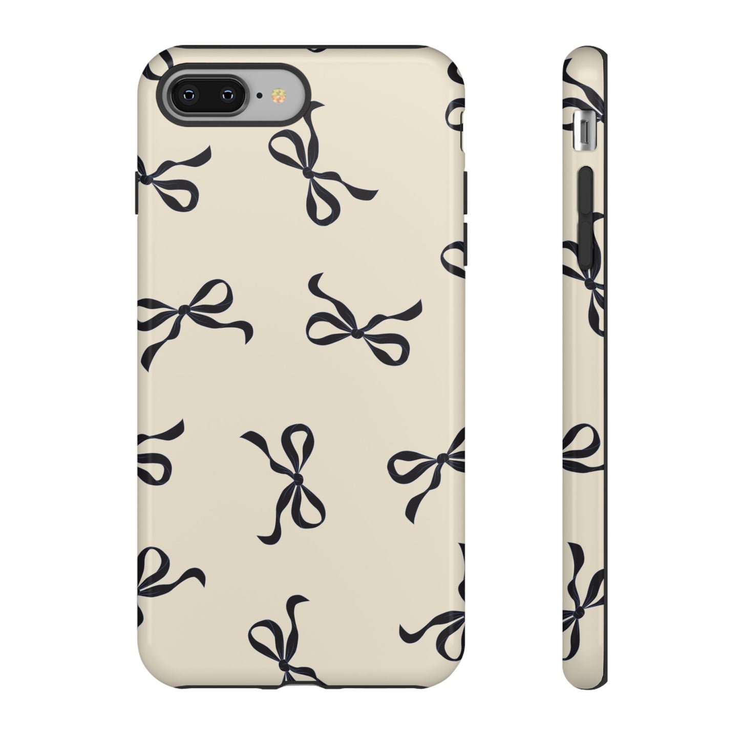 Beige and Black Bow Phone Case - JGUS