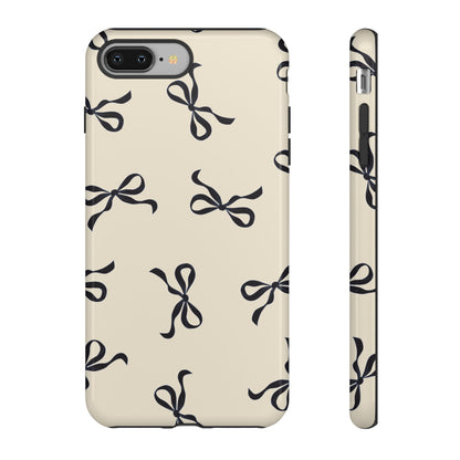 Beige and Black Bow Phone Case - JGUS