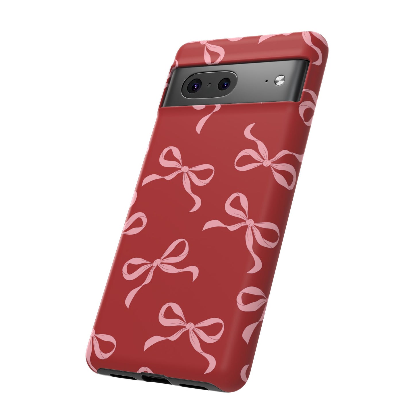 Pink Bows on Red Phone Case - JGUS