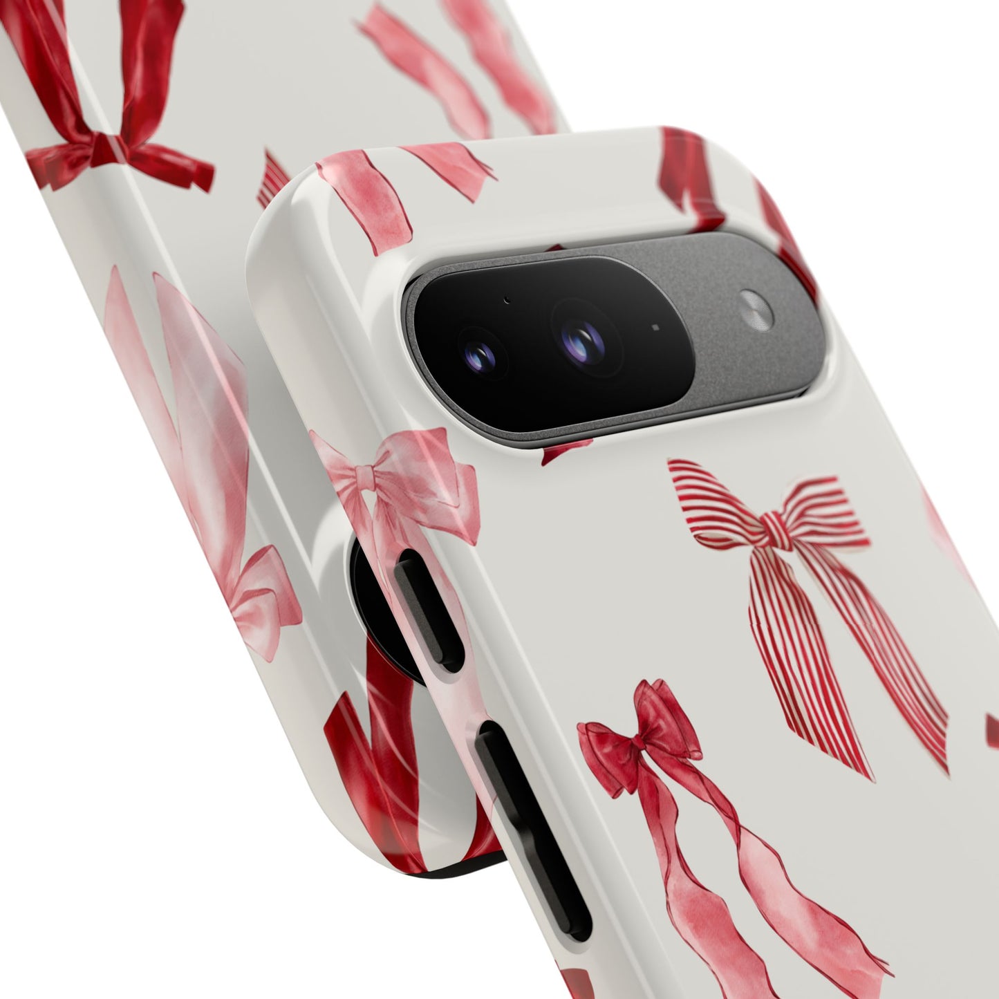 Burgundy Chic Bow Design Phone Case - JGUS