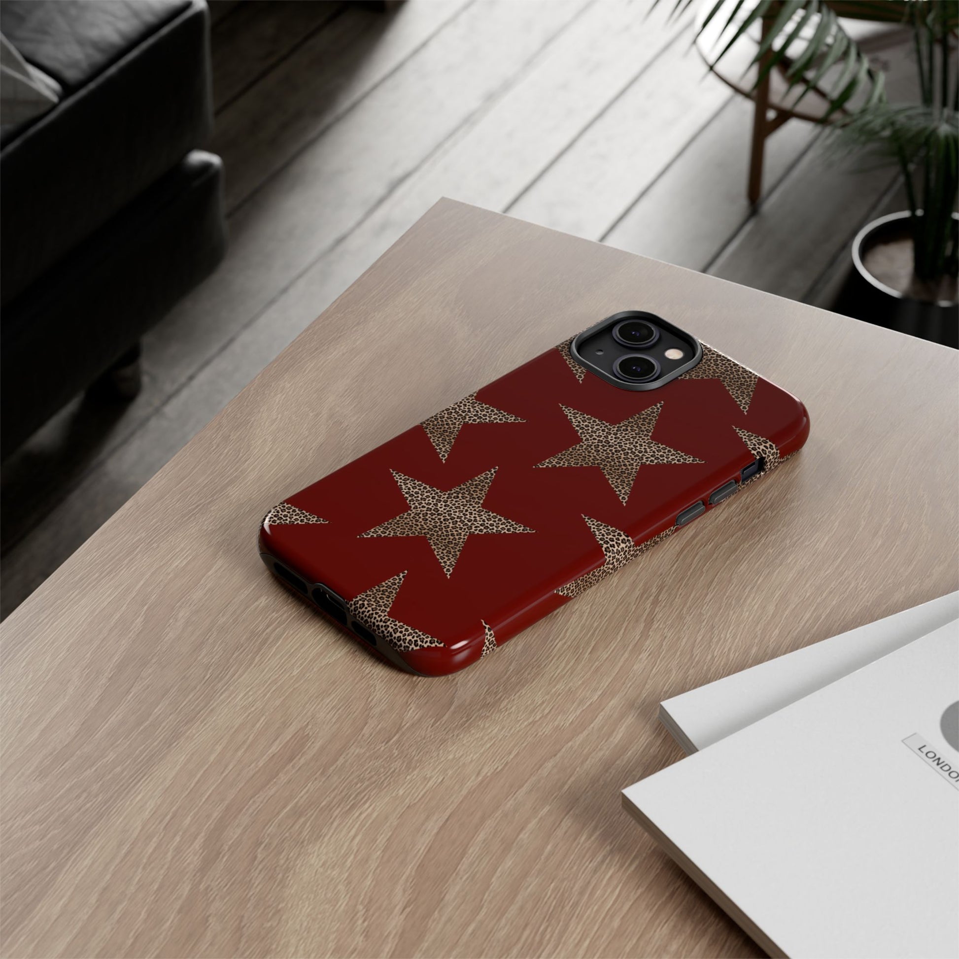 Leopard Star Luxe - Burgundy Edition | Aesthetic Coquette Phone Case for iPhone & Galaxy - JGUS