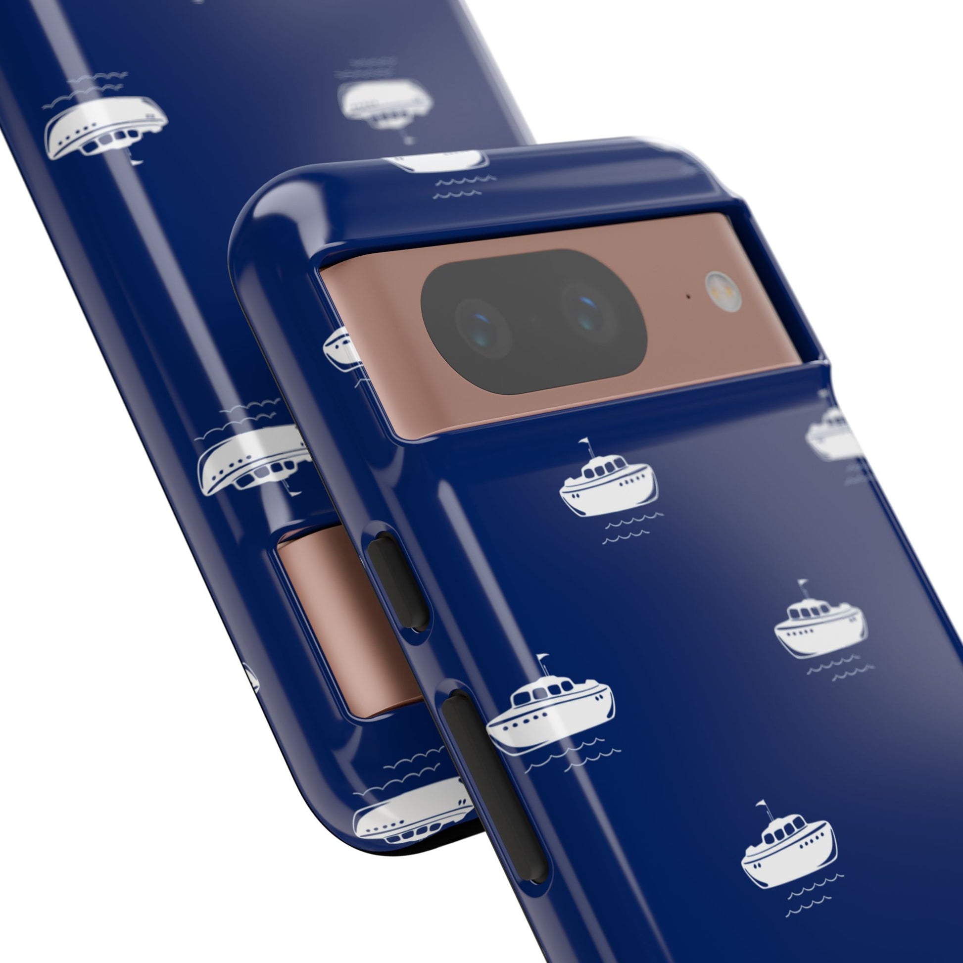 Blue Boat Phone Case – Calm Ocean Pattern for iPhone & Samsung, Durable & Stylish Protection - JGUS