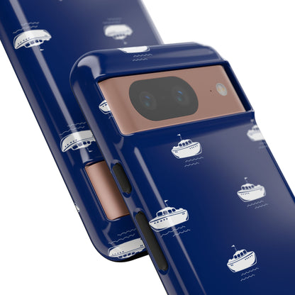 Blue Boat Phone Case – Calm Ocean Pattern for iPhone & Samsung, Durable & Stylish Protection - JGUS
