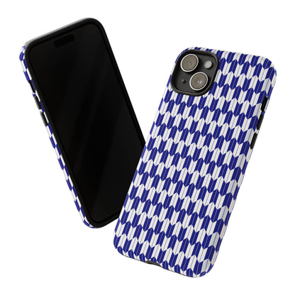 Navy Blue Geometric Phone Case for iPhone Samsung Pixel – Minimal Pattern Modern Aesthetic - JGUS