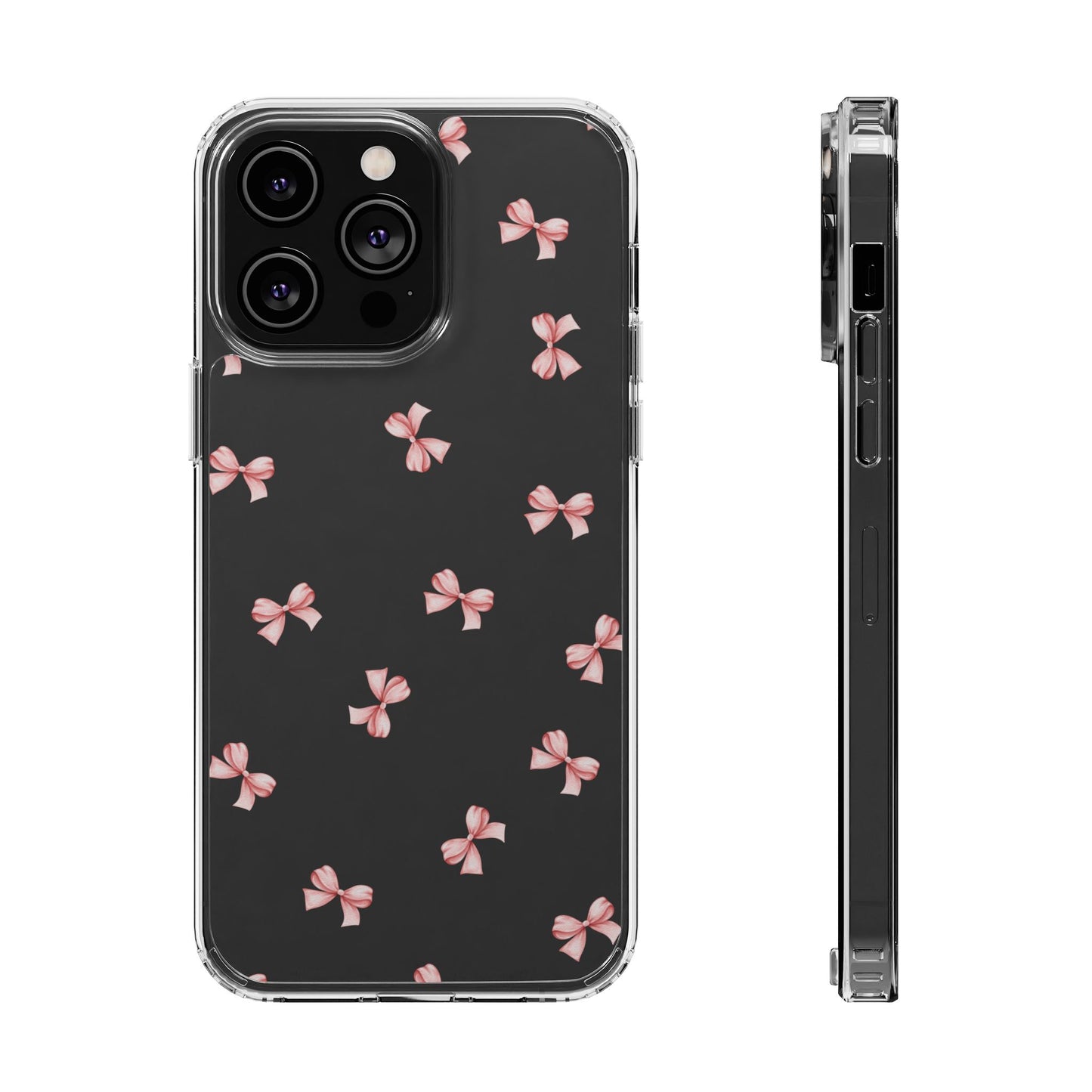 Pink Bow Dreams Clear Phone Case