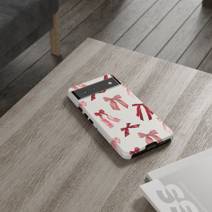 Burgundy Chic Bow Design Phone Case - JGUS