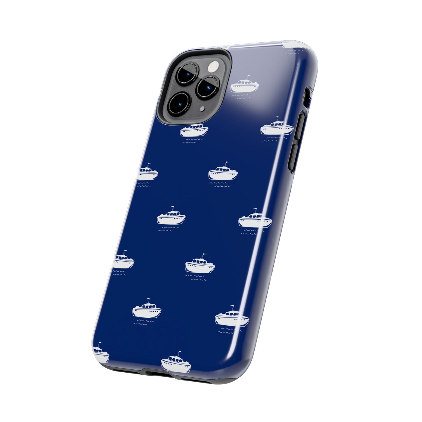 Blue Boat Phone Case – Calm Ocean Pattern for iPhone & Samsung, Durable & Stylish Protection