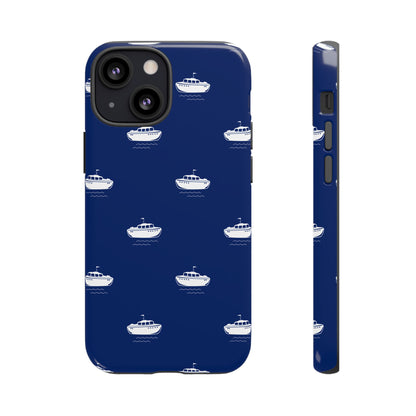 Blue Boat Phone Case – Calm Ocean Pattern for iPhone & Samsung, Durable & Stylish Protection - JGUS