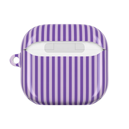 Lavender Stripes Shockproof & Scratch-Resistant AirPods Case – Wireless Charging Compatible